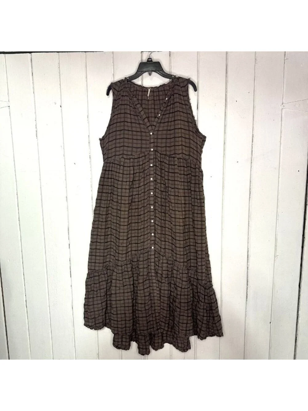 Free People Edie Size Large Oversized Duster Lagenlook Cottagecore Maxi Dress - Picture 2 of 16